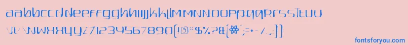 フォントQuadaptorgaunt – ピンクの背景に青い文字