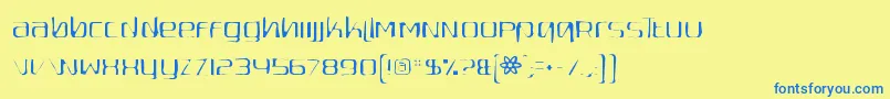 フォントQuadaptorgaunt – 青い文字が黄色の背景にあります。