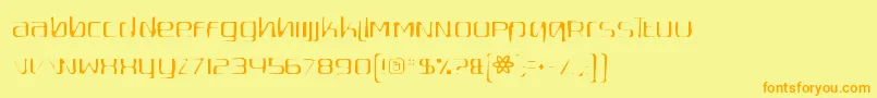 フォントQuadaptorgaunt – オレンジの文字が黄色の背景にあります。