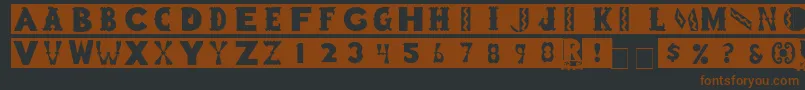 ToyBlockMedium-fontti – ruskeat fontit mustalla taustalla