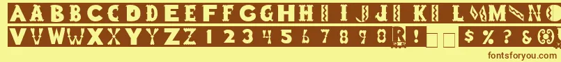 ToyBlockMedium Font – Brown Fonts on Yellow Background