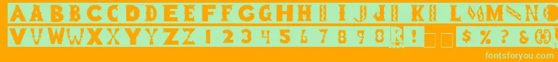 ToyBlockMedium Font – Green Fonts on Orange Background