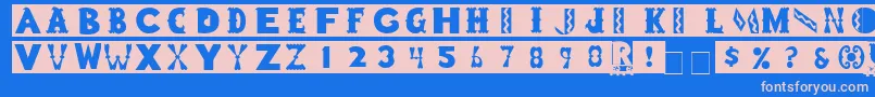 ToyBlockMedium Font – Pink Fonts on Blue Background