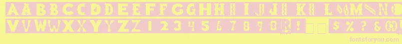 ToyBlockMedium Font – Pink Fonts on Yellow Background