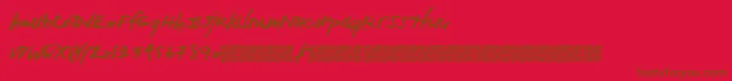 Extrazero Font – Brown Fonts on Red Background