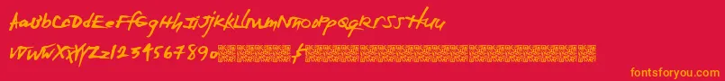 Extrazero Font – Orange Fonts on Red Background