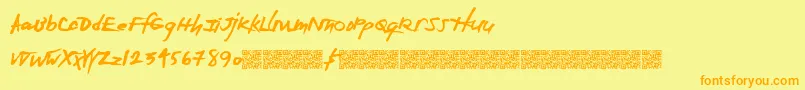 Extrazero Font – Orange Fonts on Yellow Background