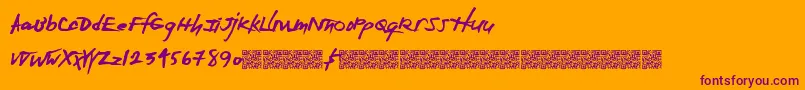 Extrazero Font – Purple Fonts on Orange Background