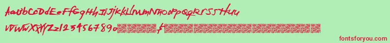 Extrazero Font – Red Fonts on Green Background