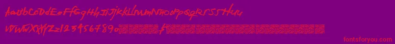 Extrazero Font – Red Fonts on Purple Background