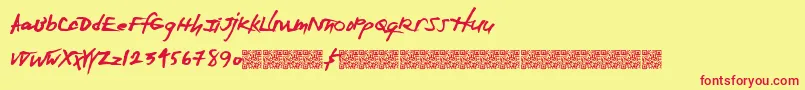 Extrazero Font – Red Fonts on Yellow Background