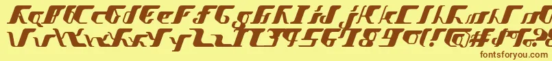 フォントVitesseSemibold – 茶色の文字が黄色の背景にあります。