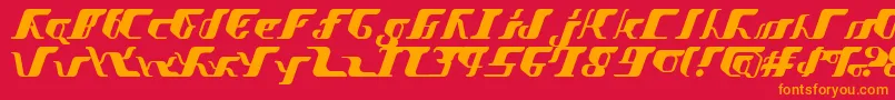 フォントVitesseSemibold – 赤い背景にオレンジの文字