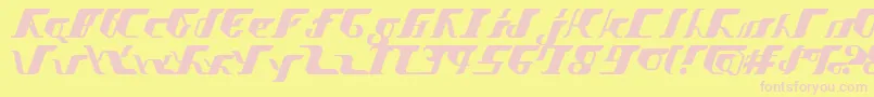 Fonte VitesseSemibold – fontes rosa em um fundo amarelo