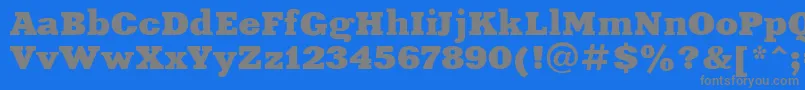 Fonte Xeniaextended – fontes cinzas em um fundo azul