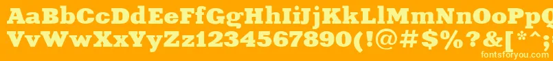 Police Xeniaextended – polices jaunes sur fond orange