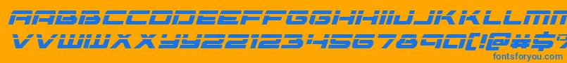 Czcionka Vorpalital – niebieskie czcionki na pomarańczowym tle