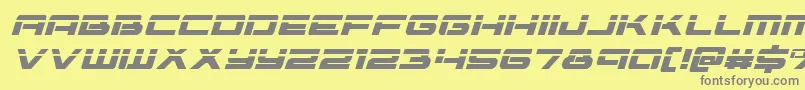 フォントVorpalital – 黄色の背景に灰色の文字