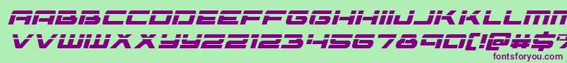 フォントVorpalital – 緑の背景に紫のフォント