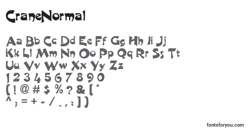 Schriftart CraneNormal – Alphabet, Zahlen, spezielle Symbole
