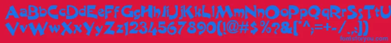 Fonte CraneNormal – fontes azuis em um fundo vermelho