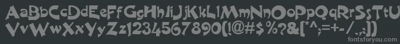 フォントCraneNormal – 黒い背景に灰色の文字