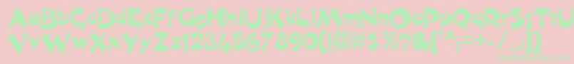 CraneNormal Font – Green Fonts on Pink Background