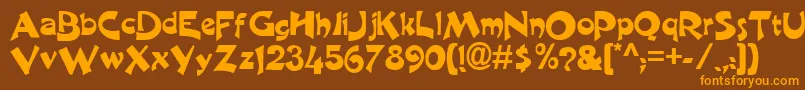 CraneNormal-fontti – oranssit fontit ruskealla taustalla