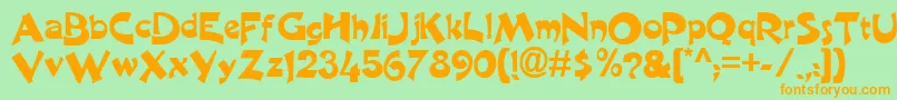 CraneNormal Font – Orange Fonts on Green Background