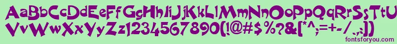 CraneNormal Font – Purple Fonts on Green Background