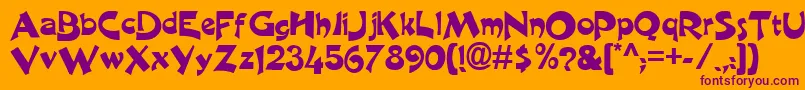 CraneNormal Font – Purple Fonts on Orange Background