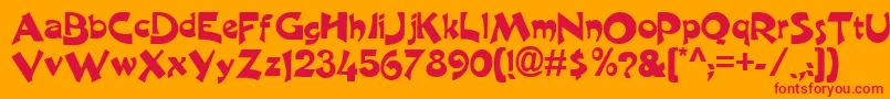 CraneNormal-Schriftart – Rote Schriften auf orangefarbenem Hintergrund