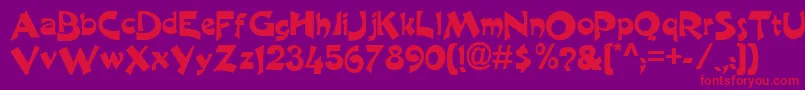 CraneNormal Font – Red Fonts on Purple Background