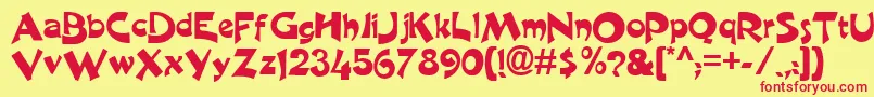 CraneNormal Font – Red Fonts on Yellow Background