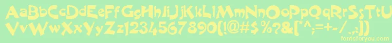 fuente CraneNormal – Fuentes Amarillas Sobre Fondo Verde