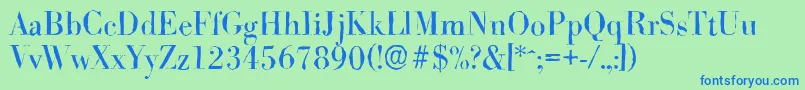 BodoniantiqueRegular Font – Blue Fonts on Green Background