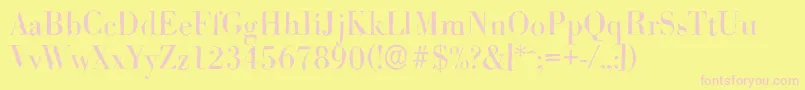 BodoniantiqueRegular Font – Pink Fonts on Yellow Background