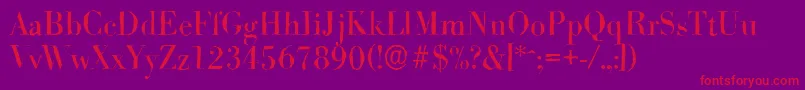 BodoniantiqueRegular-Schriftart – Rote Schriften auf violettem Hintergrund