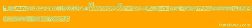 Henmanpicttwo Font – Green Fonts on Orange Background