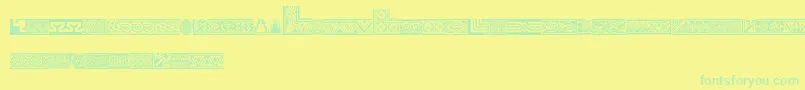 Henmanpicttwo Font – Green Fonts on Yellow Background