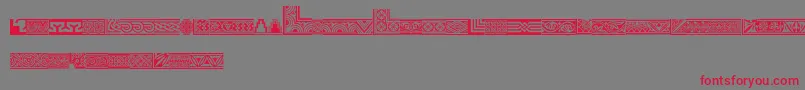 フォントHenmanpicttwo – 赤い文字の灰色の背景