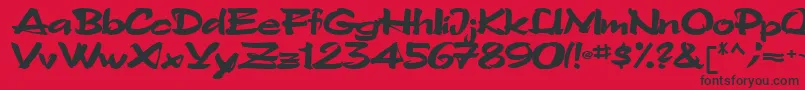 Tribecca90Bold Font – Black Fonts on Red Background