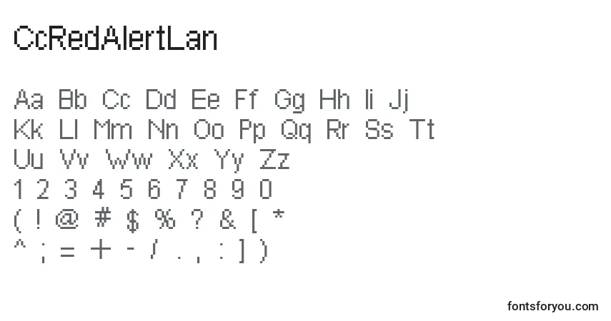 Schriftart CcRedAlertLan – Alphabet, Zahlen, spezielle Symbole
