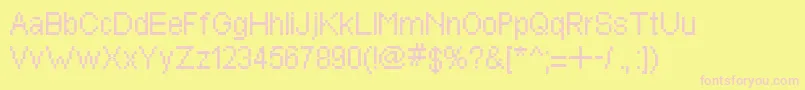 CcRedAlertLan Font – Pink Fonts on Yellow Background