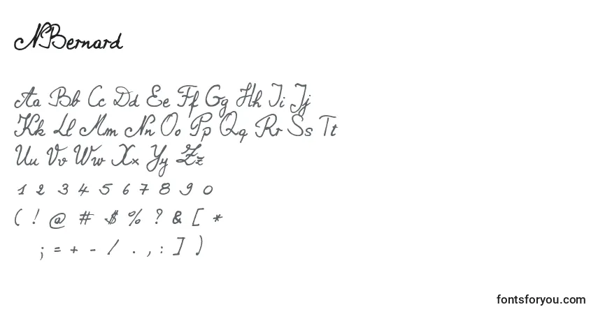 Schriftart NBernard – Alphabet, Zahlen, spezielle Symbole