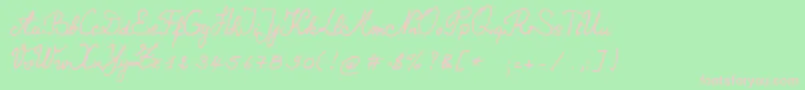 NBernard Font – Pink Fonts on Green Background