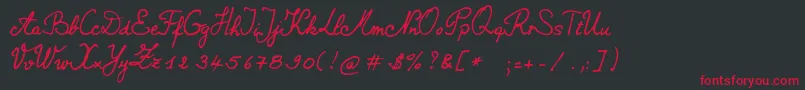 フォントNBernard – 黒い背景に赤い文字