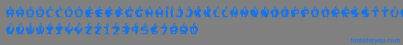 Fontgigitapel Font – Blue Fonts on Gray Background