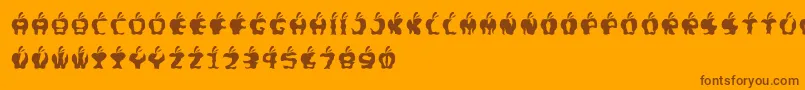 Fontgigitapel Font – Brown Fonts on Orange Background