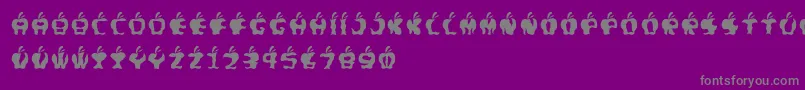 Weitere Informationen zur Fontgigitapel-Schriftart Fontgigitapel-Schriftart – Graue Schriften auf violettem Hintergrund